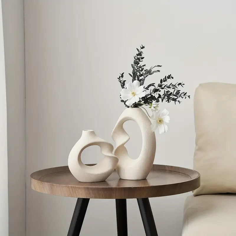 Abstract Face Vases | Artistic Home Decor | Speckled Ceramic Finish