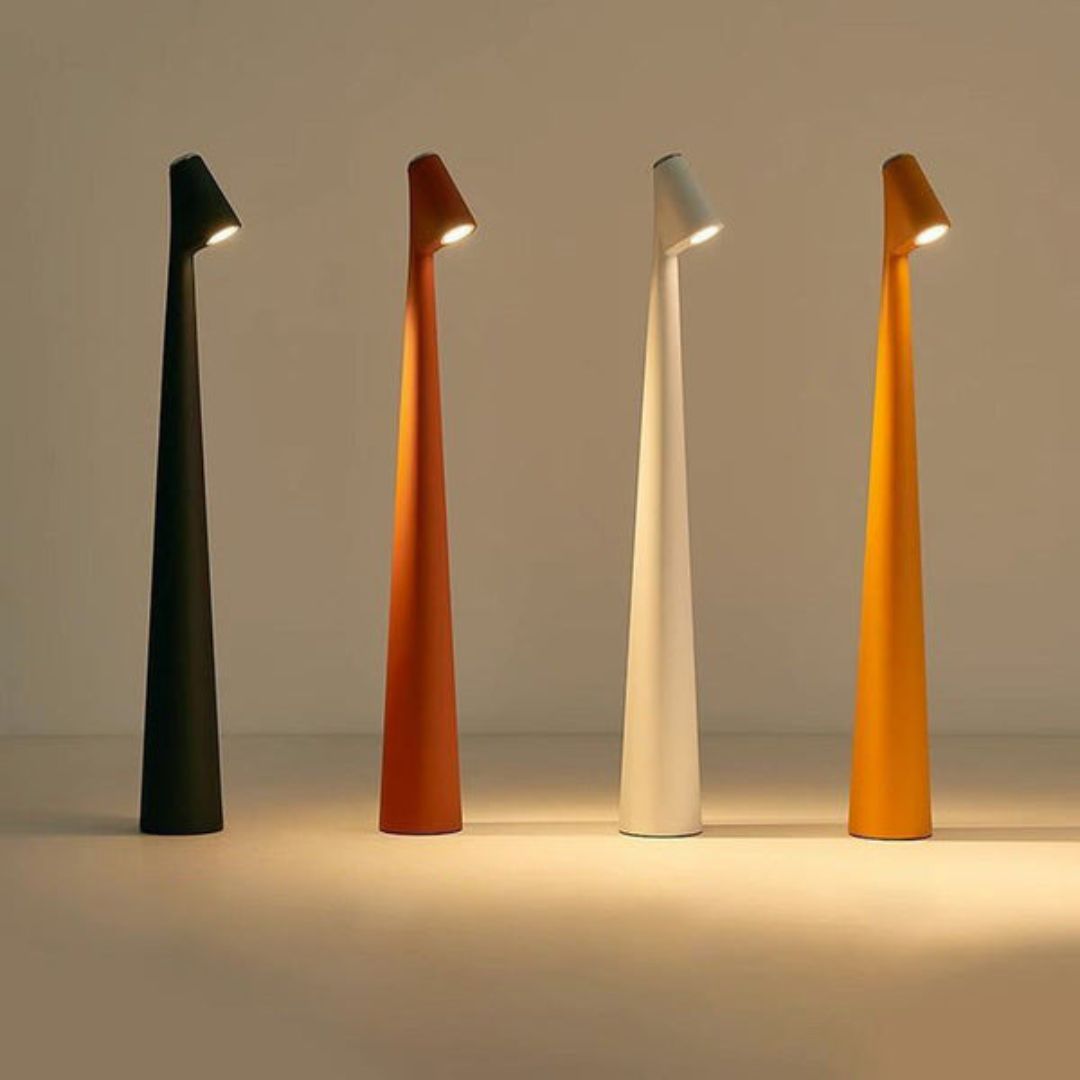 Slim LED Desk Lamp | Minimalist Table Lighting | Matte Black Cone Design