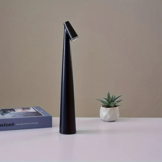 Slim LED Desk Lamp | Minimalist Table Lighting | Matte Black Cone Design