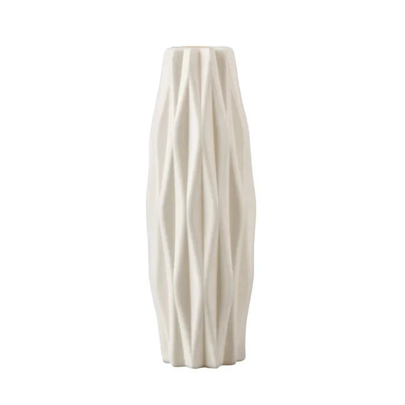 Geometric Tall Vases | Contemporary Room Decor | Matte Textured Plastic