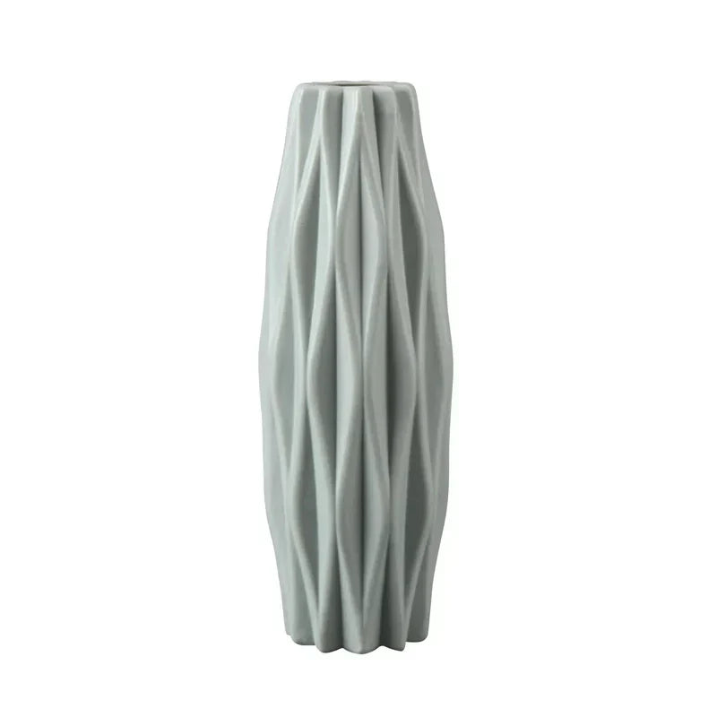 Geometric Tall Vases | Contemporary Room Decor | Matte Textured Plastic
