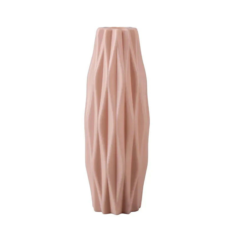 Geometric Tall Vases | Contemporary Room Decor | Matte Textured Plastic
