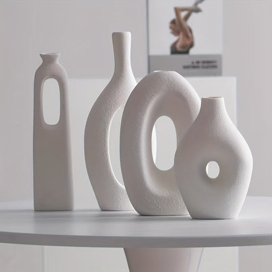 Modern Sculptural Vase Set | Abstract Home Decor | Matte Ceramic