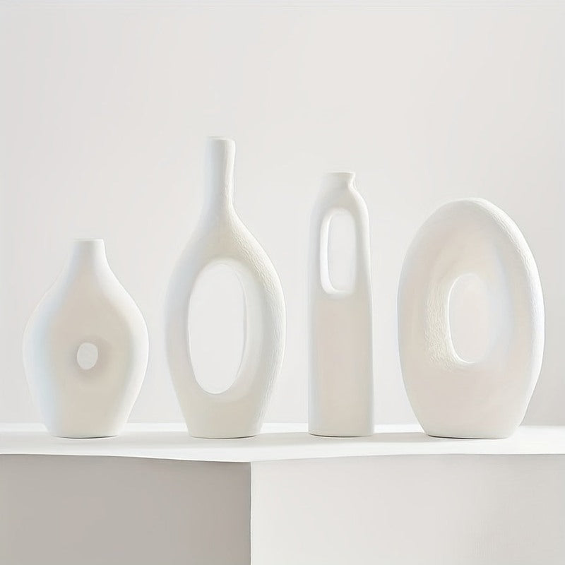 Modern Sculptural Vase Set | Abstract Home Decor | Matte Ceramic