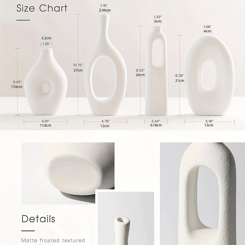Modern Sculptural Vase Set | Abstract Home Decor | Matte Ceramic