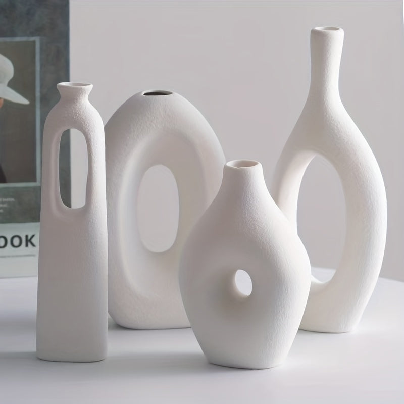 Modern Sculptural Vase Set | Abstract Home Decor | Matte Ceramic