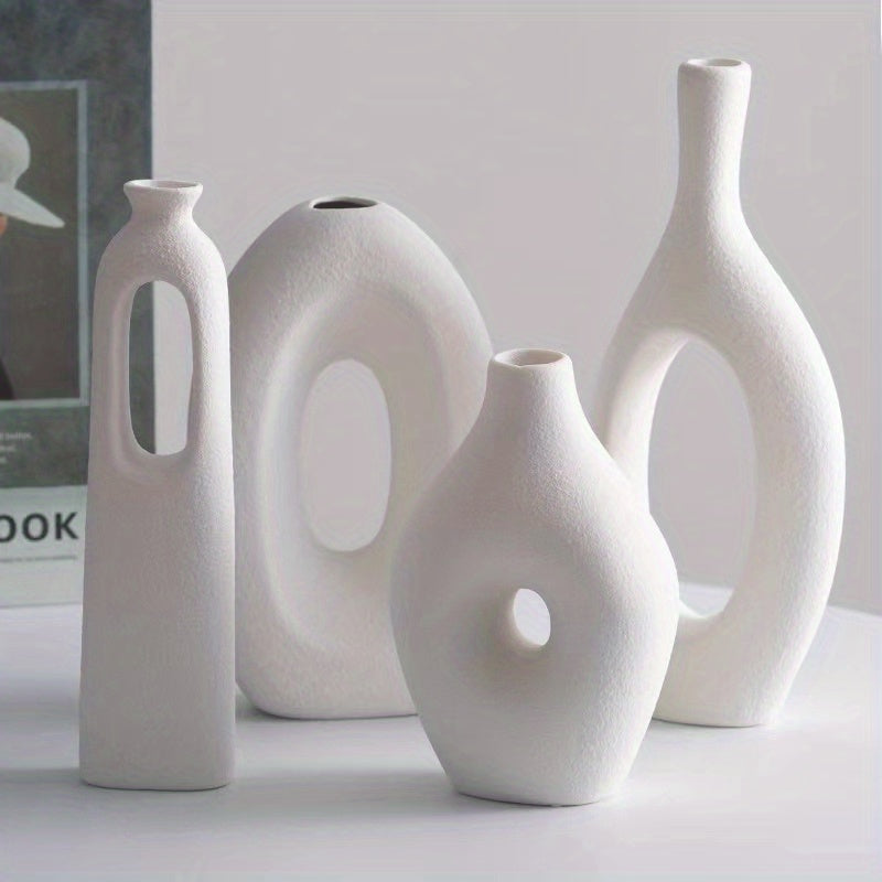 Modern Sculptural Vase Set | Abstract Home Decor | Matte Ceramic