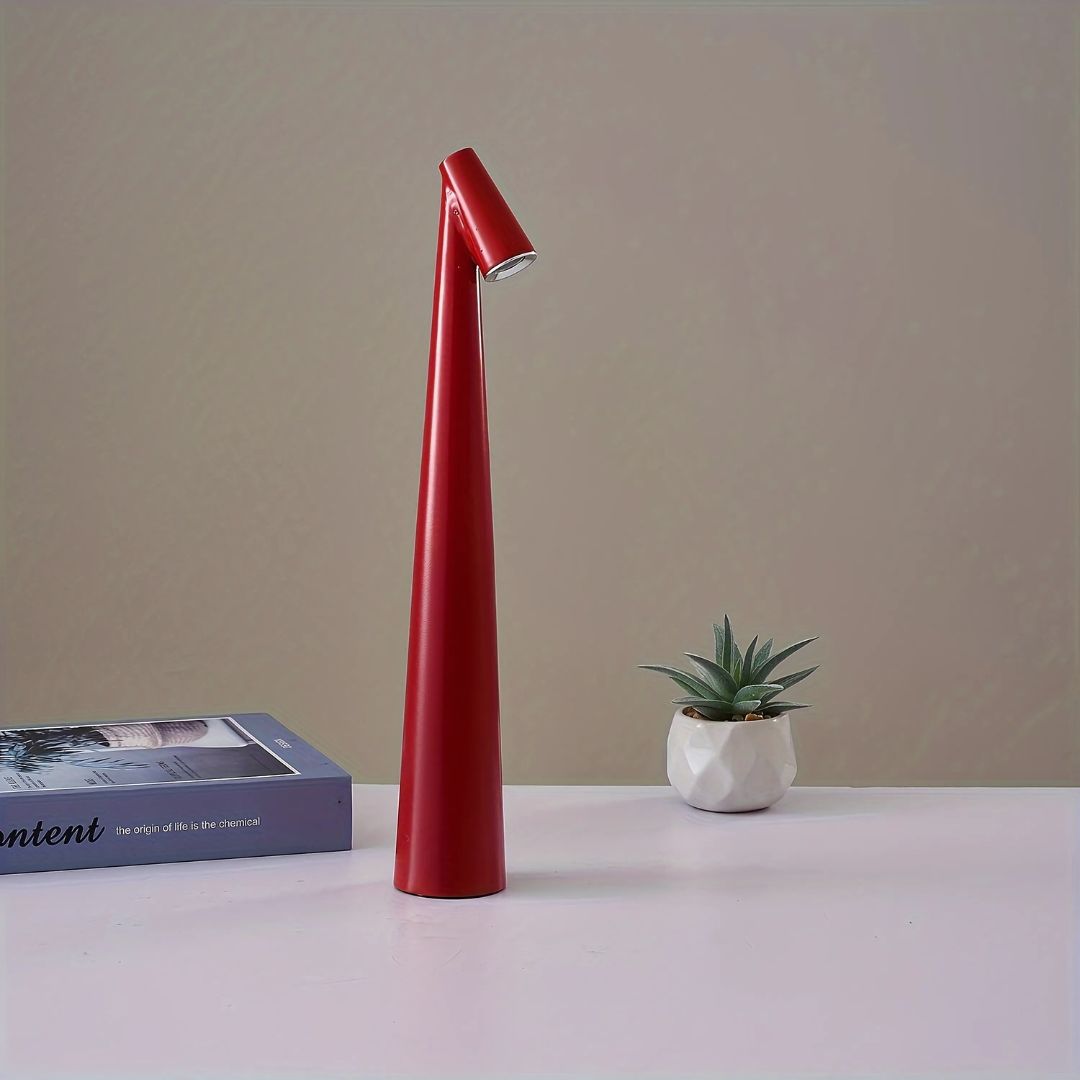Slim LED Desk Lamp | Minimalist Table Lighting | Matte Black Cone Design