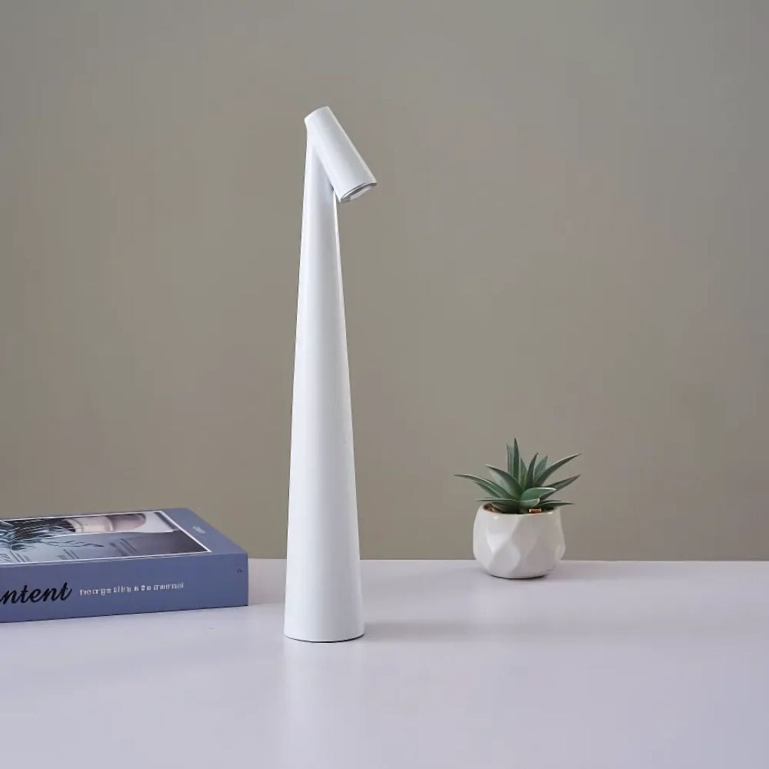 Slim LED Desk Lamp | Minimalist Table Lighting | Matte Black Cone Design