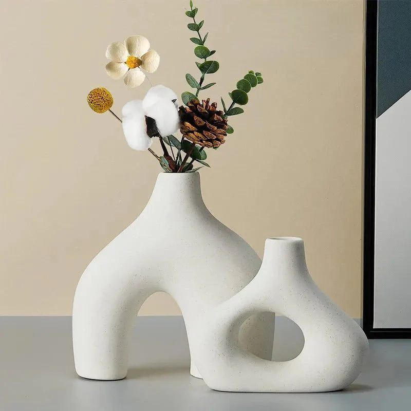 Modern Sculptural Vase Set | Minimalist Home Decor | Matte Ceramic Finish