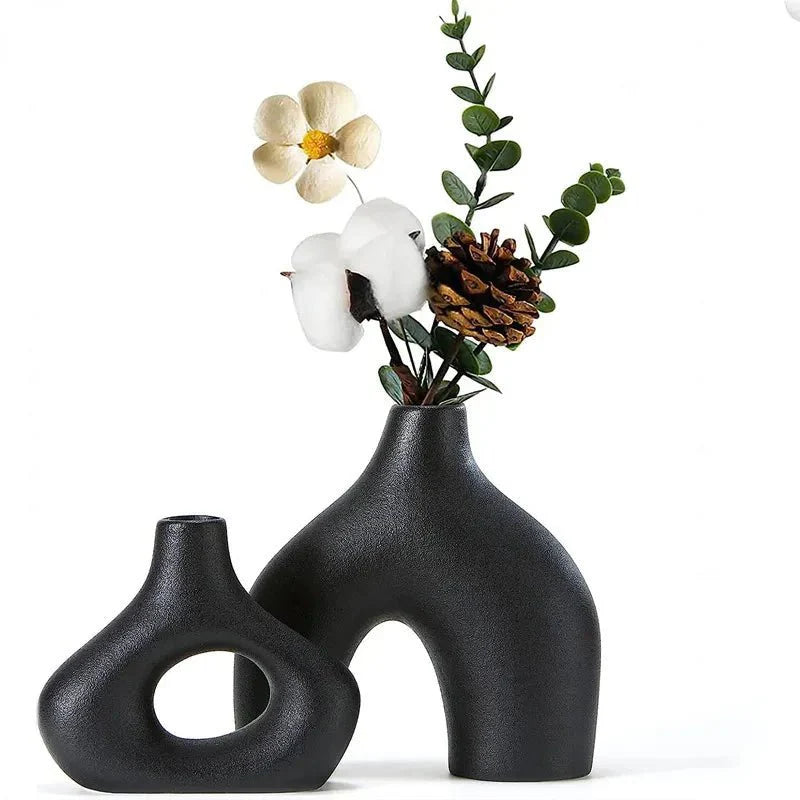 Modern Sculptural Vase Set | Minimalist Home Decor | Matte Ceramic Finish