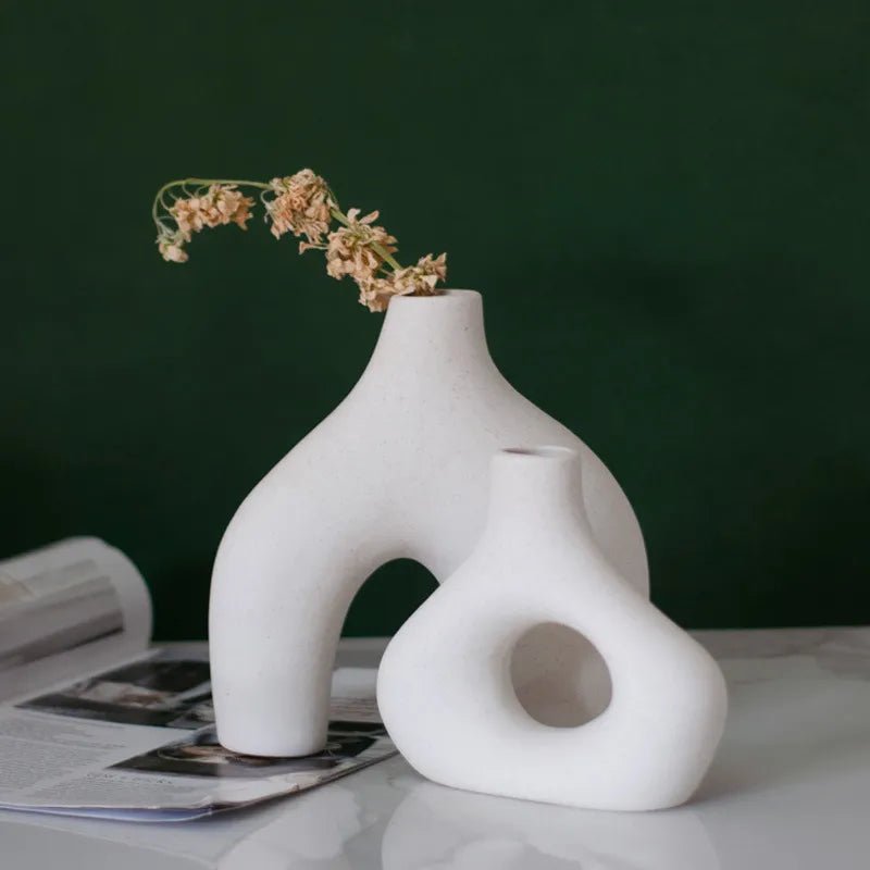 Modern Sculptural Vase Set | Minimalist Home Decor | Matte Ceramic Finish