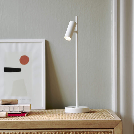 Minimalist LED Table Lamp | Modern Desk Lighting | Matte White Metal